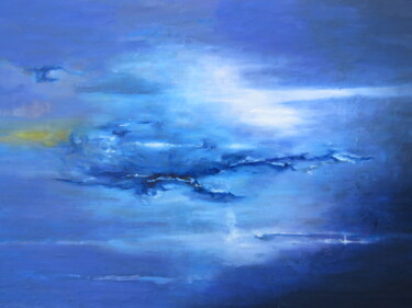 Schilderij getiteld "Blue scape" door Jérôme Astruc, Origineel Kunstwerk, Olie