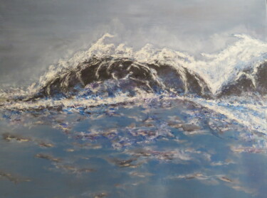 Painting titled "wave 1" by Jérôme Astruc, Original Artwork, Oil