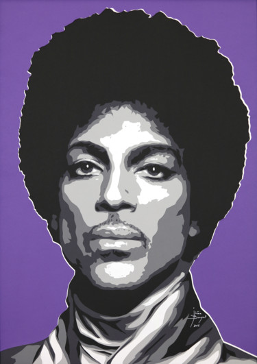 Collages titled "Portrait Prince" by Jerome Bourgeot, Original Artwork, Paper cutting