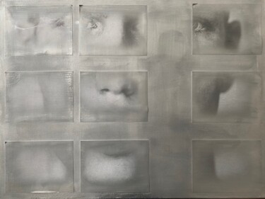 Colagens intitulada "Augusta Tear Silver" por Jerome Cholet, Obras de arte originais, Tinta spray