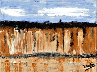 Malerei mit dem Titel "falaises-vers-laill…" von Jérôme Dufay, Original-Kunstwerk, Acryl