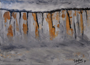 Peinture intitulée "Falaises de la côte…" par Jérôme Dufay, Œuvre d'art originale, Acrylique