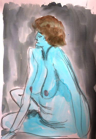 Painting titled "2018-01-29-etude-nu…" by Jérôme Dufay, Original Artwork, Ink