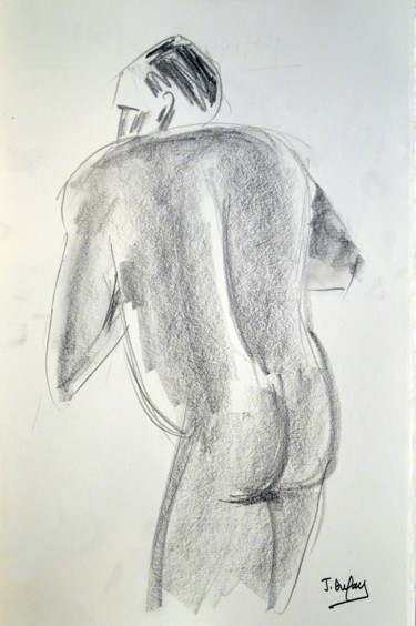 Dessin intitulée "nu-masculin-2017100…" par Jérôme Dufay, Œuvre d'art originale, Graphite