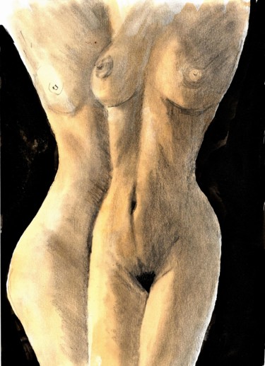Картина под названием "Duo" - Jérôme Dufay, Подлинное произведение искусства, Чернила