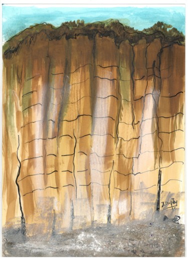 Malerei mit dem Titel "falaise.jpg" von Jérôme Dufay, Original-Kunstwerk, Tinte