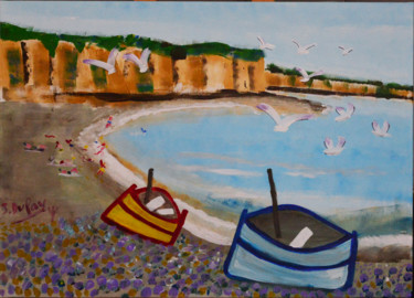 Malerei mit dem Titel "Doris en Pays-de-Ca…" von Jérôme Dufay, Original-Kunstwerk, Acryl