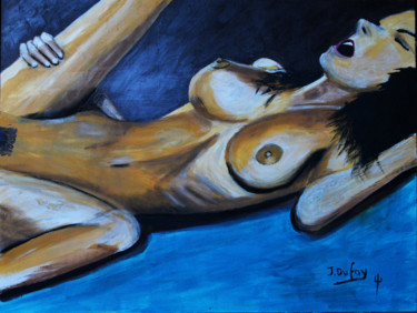 Malerei mit dem Titel "Orgasme" von Jérôme Dufay, Original-Kunstwerk, Acryl Auf Keilrahmen aus Holz montiert
