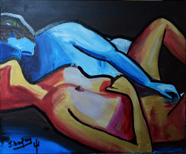 Painting titled "Amour divin" by Jérôme Dufay, Original Artwork, Acrylic Mounted on Wood Stretcher frame