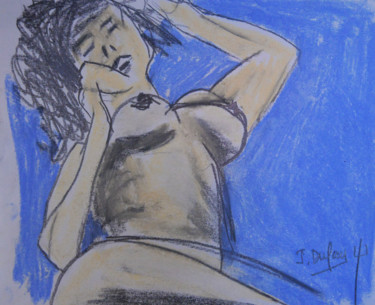 Drawing titled "Sommeil" by Jérôme Dufay, Original Artwork, Pastel