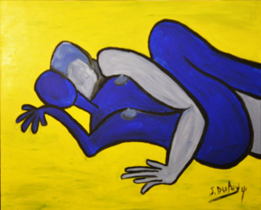 Painting titled "La Passion" by Jérôme Dufay, Original Artwork, Acrylic Mounted on Wood Stretcher frame
