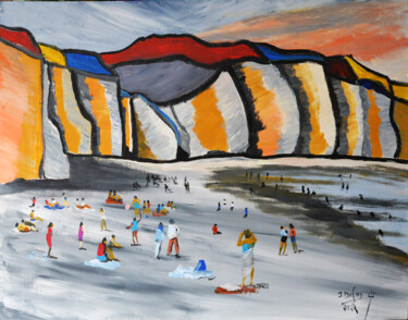 Painting titled "Une plage en Pays-d…" by Jérôme Dufay, Original Artwork, Acrylic