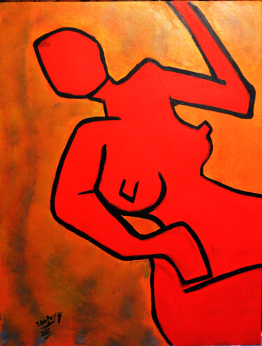 绘画 标题为“Mina Kheiri” 由Jérôme Dufay, 原创艺术品, 丙烯 安装在木质担架架上