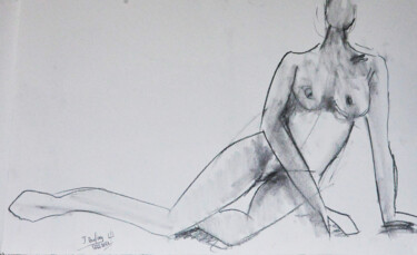 Drawing titled "MODELE F - 49" by Jérôme Dufay, Original Artwork, Graphite