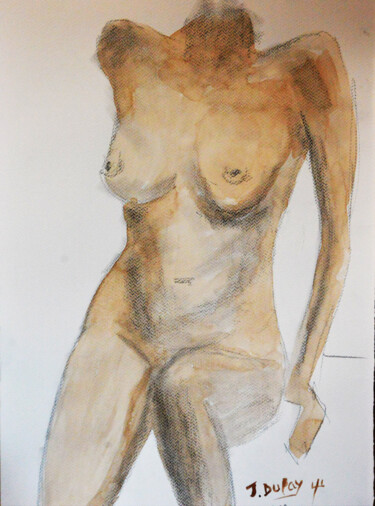Drawing titled "LAURENCE 06" by Jérôme Dufay, Original Artwork, Watercolor