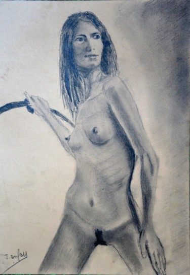 Drawing titled "Nu à la mine graphi…" by Jérôme Dufay, Original Artwork, Graphite