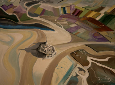Peinture intitulée "ombre-du-mont-saint…" par Jérôme Dufay, Œuvre d'art originale, Huile