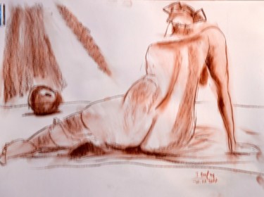 Drawing titled "callipyge-dsc-0366.…" by Jérôme Dufay, Original Artwork, Chalk