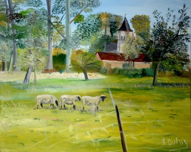 Painting titled "Monsures - Le chemi…" by Jérôme Dufay, Original Artwork, Oil