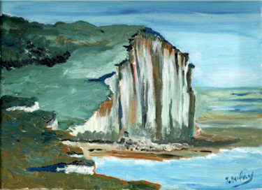 Pittura intitolato "2017-03-31-falaises…" da Jérôme Dufay, Opera d'arte originale, Acrilico