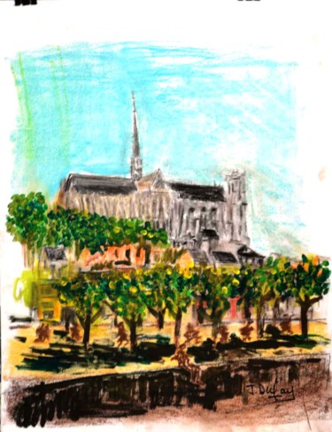 Painting titled "place-parmentier-ca…" by Jérôme Dufay, Original Artwork, Acrylic