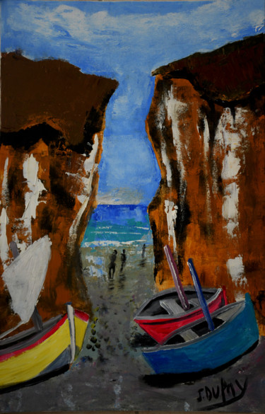 Painting titled "Pourville-sur-Mer -…" by Jérôme Dufay, Original Artwork, Acrylic