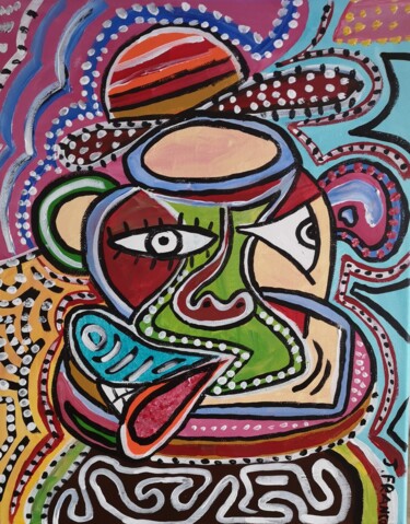 Painting titled "Bazo" by Jerome Franco, Original Artwork, Acrylic