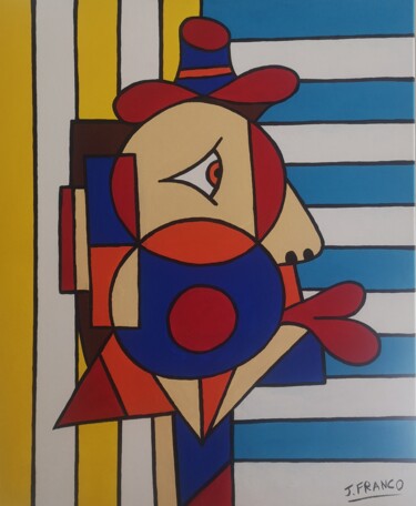 Peinture intitulée "Visage 2" par Jerome Franco, Œuvre d'art originale, Acrylique Monté sur Châssis en bois