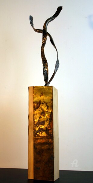 Skulptur mit dem Titel "La danse du couple" von Jerome Guibert, Original-Kunstwerk, Metalle