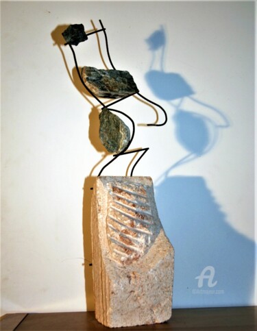 Sculpture titled "Stratification" by Jerome Guibert, Original Artwork, Stone