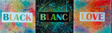 Painting titled "Black Blanc Love" by Jerome Guibert, Original Artwork, Acrylic