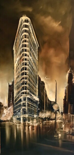 Pittura intitolato "Flat iron building" da Jerome Guillet, Opera d'arte originale