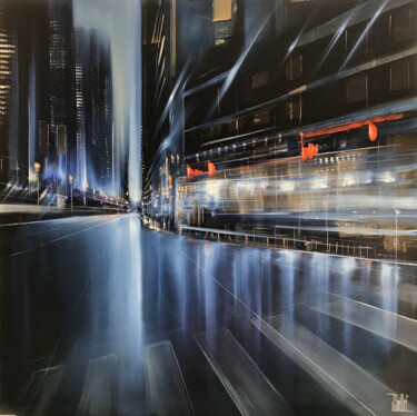 Schilderij getiteld "Hong Kong boulevard" door Jerome Guillet, Origineel Kunstwerk