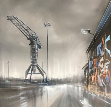 Картина под названием "Graffiti - 1 -" - Jerome Guillet, Подлинное произведение искусства, Масло Установлен на Деревянная ра…