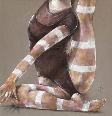 Painting titled "Danseuse" by Jérôme Jacques Blanc, Original Artwork, Acrylic Mounted on Cardboard