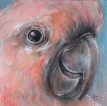 Schilderij getiteld "Parrot" door Jérôme Jacques Blanc, Origineel Kunstwerk, Acryl Gemonteerd op Karton