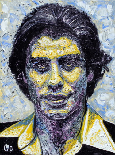 John Travolta Painting titled "John Travolta" by Jerome Labrunerie (GEO), Original Art, Oil Mounted on Stretcher frame