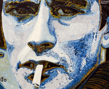 Pintura intitulada "Alain Delon." por Jerome Labrunerie (GEO), Obras de arte originais, Óleo Montado em Armação em madeira