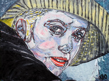 Peinture intitulée "Catherine Deneuve" par Jerome Labrunerie (GEO), Œuvre d'art originale, Huile Monté sur Châssis en bois