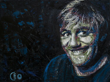 Painting titled "Gérard Depardieu" by Jerome Labrunerie (GEO), Original Artwork, Oil Mounted on Wood Stretcher frame