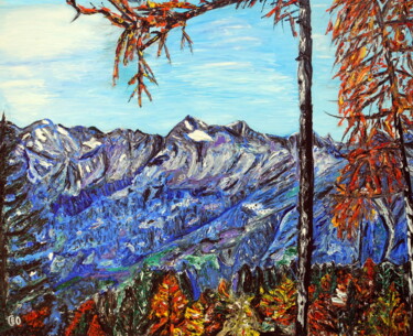 Painting titled "South Tyrol" by Jerome Labrunerie (GEO), Original Artwork, Oil Mounted on Wood Stretcher frame