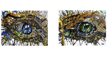 Картина под названием "The eyes of David B…" - Jerome Labrunerie (GEO), Подлинное произведение искусства, Масло Установлен н…