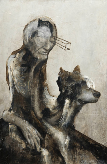 Картина под названием "Le chasseur" - Jérôme Oudot "Trëz", Подлинное произведение искусства, Акрил