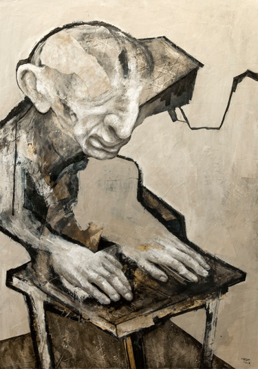 Картина под названием "Connexion" - Jérôme Oudot "Trëz", Подлинное произведение искусства, Акрил Установлен на Алюминий