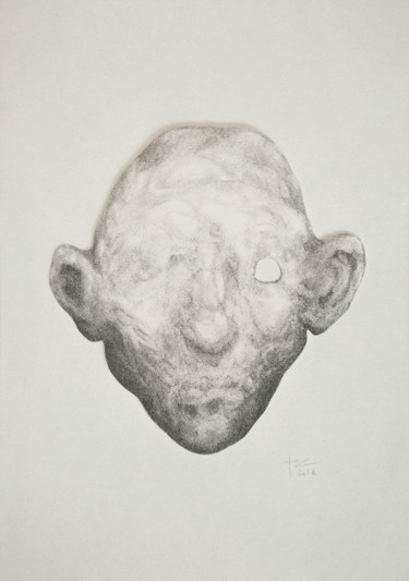 Dessin intitulée "Small Mask II" par Jérôme Oudot "Trëz", Œuvre d'art originale, Graphite