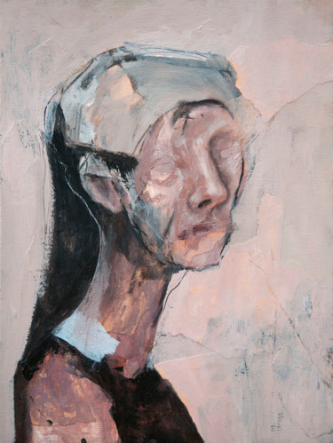 Malerei mit dem Titel "The Young Servant" von Jérôme Oudot "Trëz", Original-Kunstwerk, Acryl
