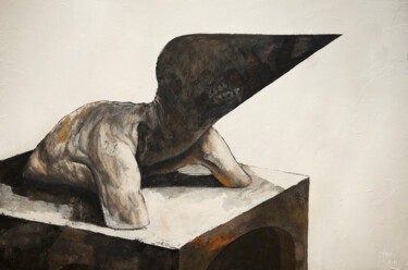 Картина под названием "Trapped Bird" - Jérôme Oudot "Trëz", Подлинное произведение искусства, Акрил