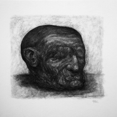 Рисунок под названием "Head study n°1" - Jérôme Oudot "Trëz", Подлинное произведение искусства, Карандаш