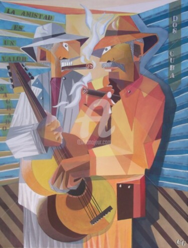 Peinture intitulée "Dos cuba" par Gg ( Gégé), Œuvre d'art originale, Acrylique
