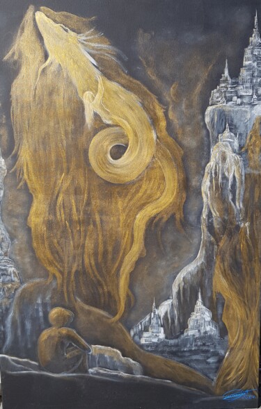 Pittura intitolato "L'envolée" da Jerome Peitregnet, Opera d'arte originale, Acrilico Montato su Telaio per barella in legno